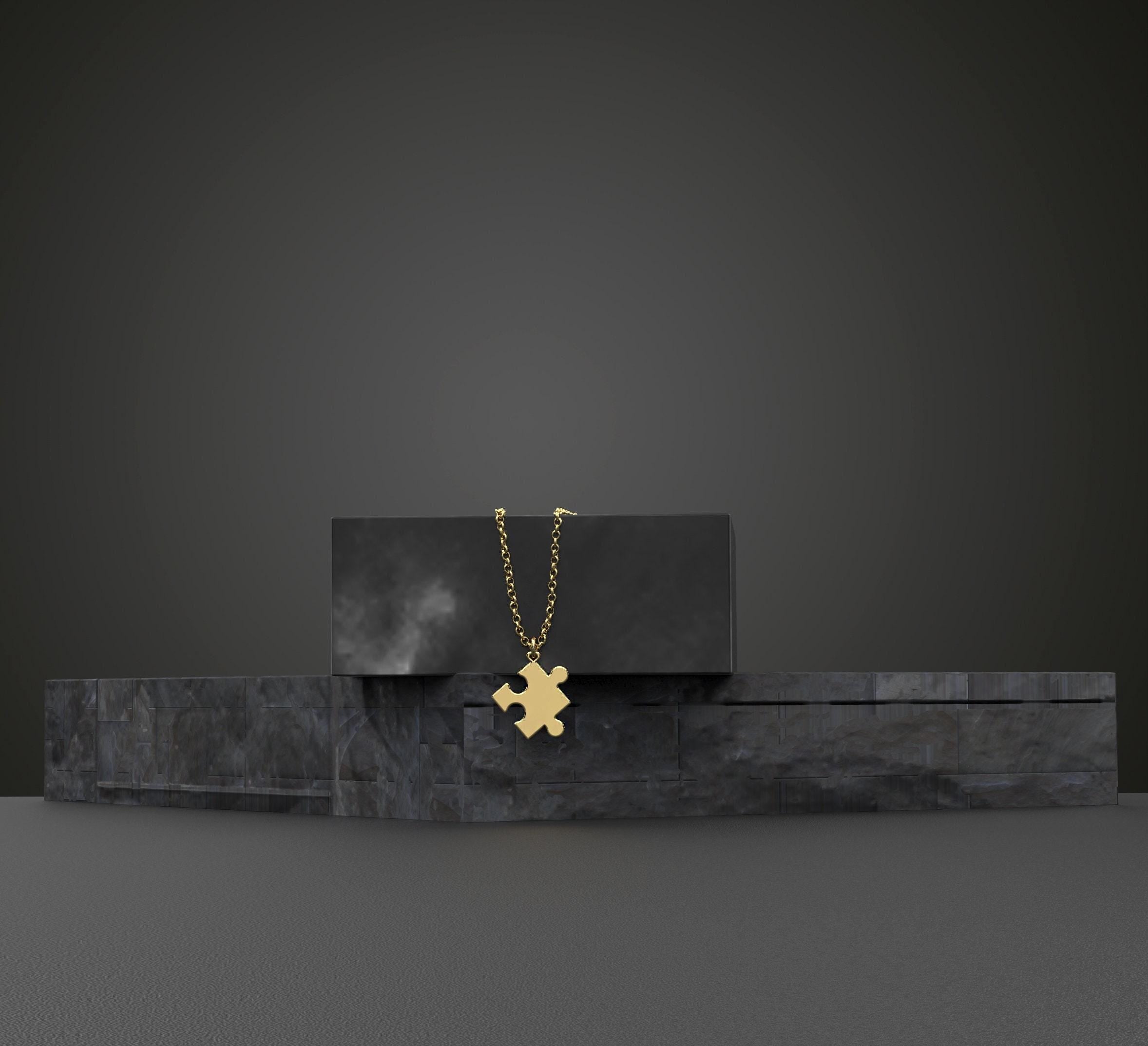Handmade Solid Gold Puzzle Necklace
