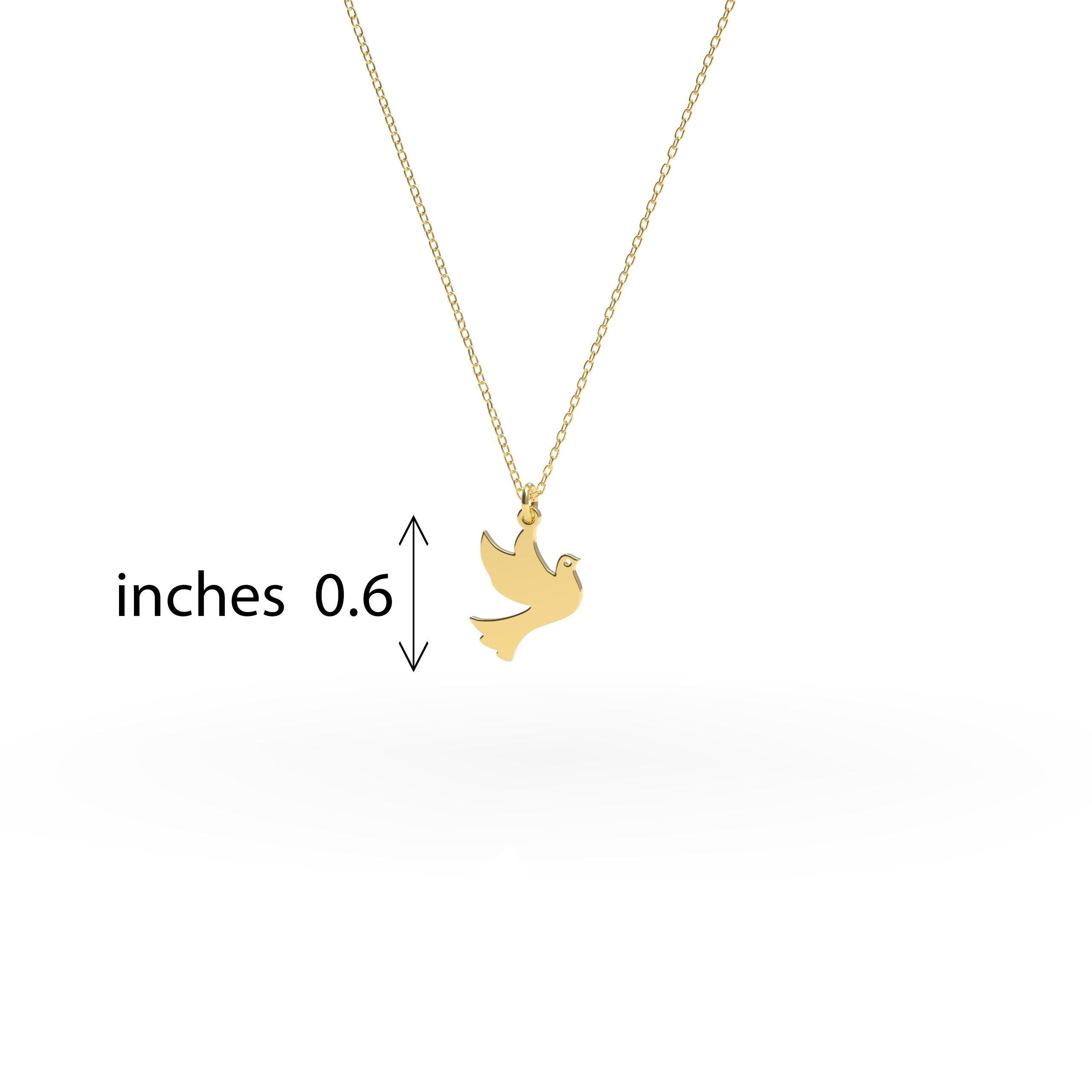Solid Gold Dove Necklace