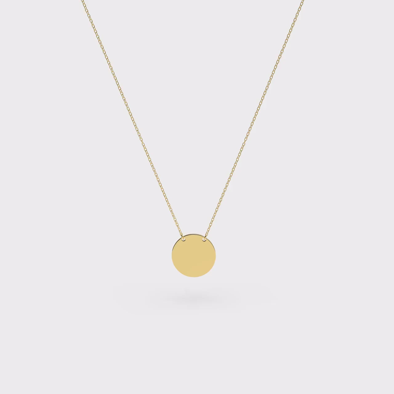 14k gold personalized disc necklace  custom name disc necklace