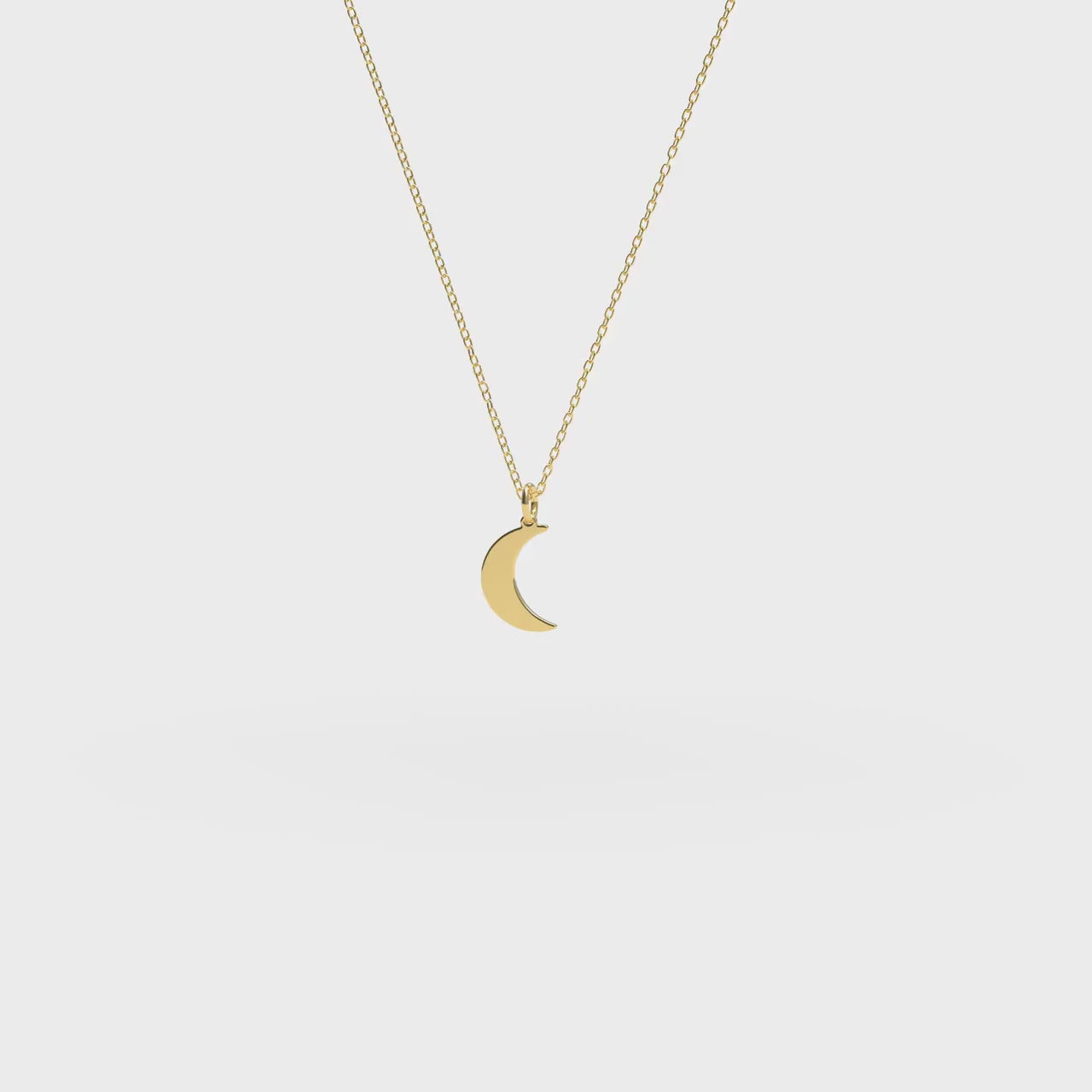 14k Dainty  half moon Gold Necklace