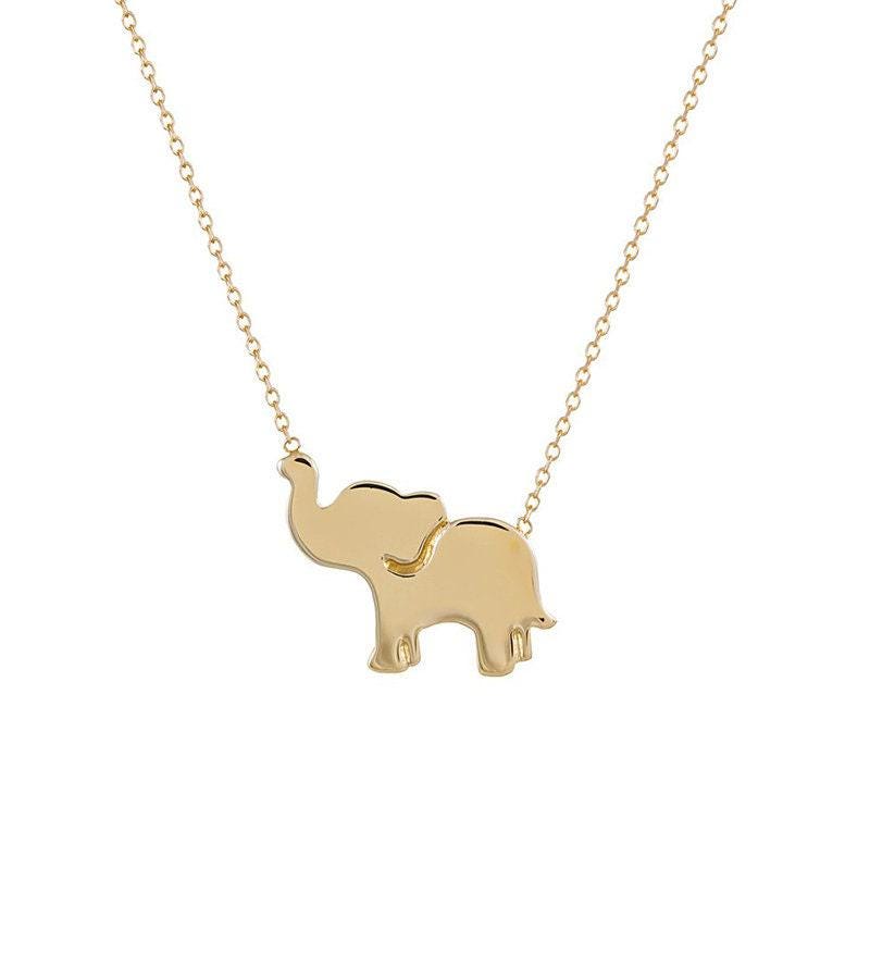 Solid Gold elephant necklace - InfinityJools