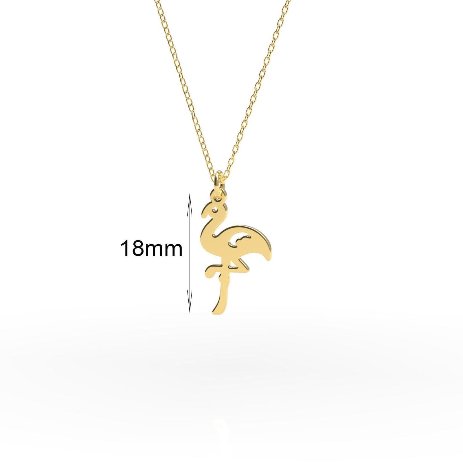 Solid Gold Flamingo necklace - InfinityJools