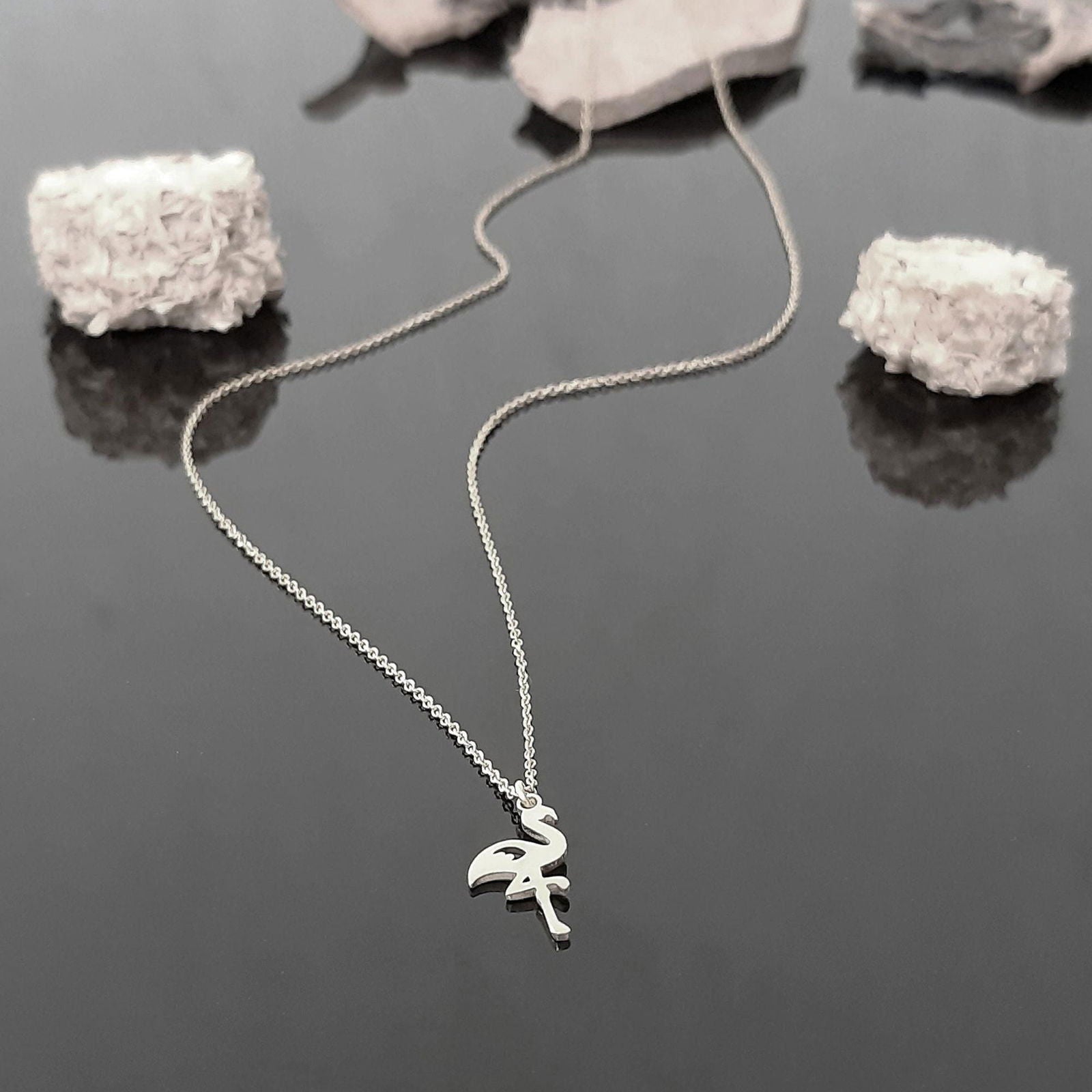 Solid Gold Flamingo necklace - InfinityJools