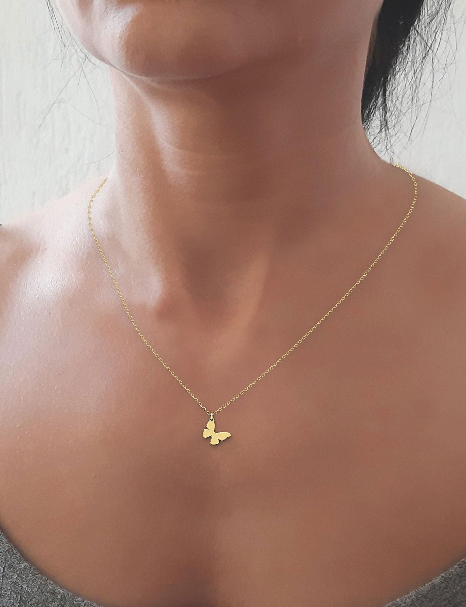 Tiny Gold Butterfly Necklace - InfinityJools