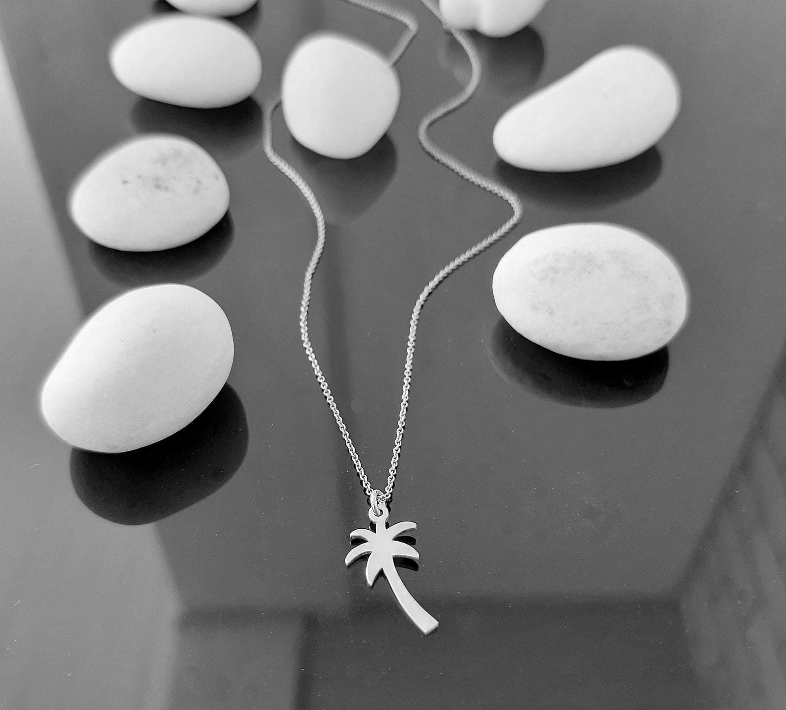 Unique gold Palm Tree Necklace, daintry chain, minimal Necklace - InfinityJools